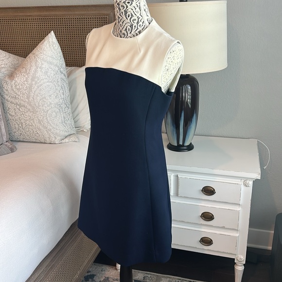 Kate Spade A‑line Color Block Dress in Navy and White - Picture 8 of 9